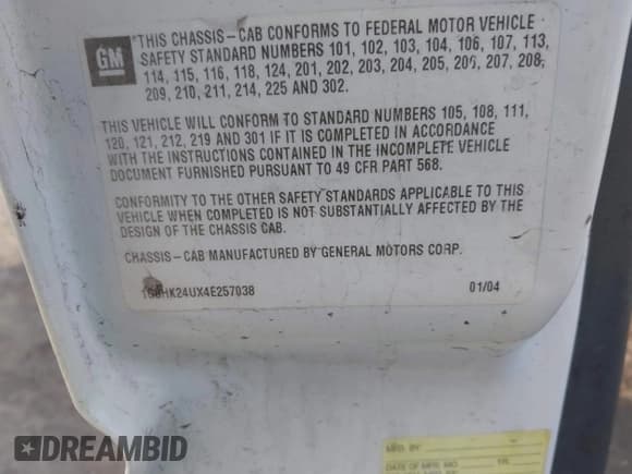 ✅ 2004 Chevrolet Silverado 2500HD • VIN: 1GBHK24UX4E257038 • Lot: 41609683. Listed on IAAI with 144,382 mi. Free auction sales archive from the USA and detailed vehicle history report at DreamBid. Image 9.