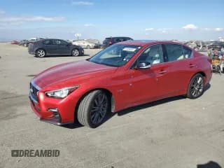 ✅ 2020 Infiniti Q50 Red Sport 400 • VIN: JN1FV7AP5LM630032 • Lot: 81454205. Listed on Copart with 56,152 mi. Free auction sales archive from the USA and detailed vehicle history report at DreamBid. Image 1.