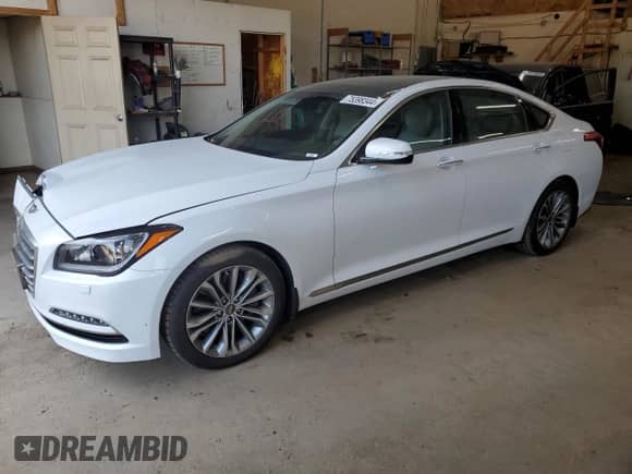 2016 Hyundai Genesis 3.8L z VIN KMHGN4JE7GU132916, wystawiony jako Copart lot #75398344 z przebiegiem 88 018 mil mil oraz Szkoda całkowita • Salvage title. Historia ofert i sprzedaży dostępna na DreamBid. Obrazek 1.