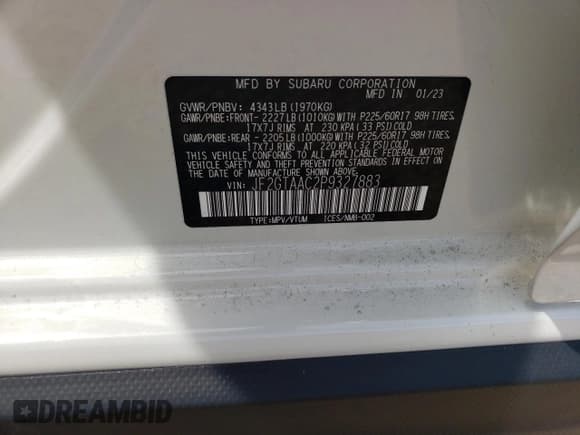 ✅ 2023 Subaru Crosstrek • VIN: JF2GTAAC2P9327883 • Lot: 50435583. Wystawiony na Copart z przebiegiem Nie podano. Bezpłatny archiwum sprzedaży aukcyjnych z USA i szczegółowy raport historii pojazdu na DreamBid. Zdjęcie 14.