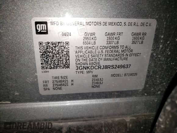 2024 Chevrolet Blazer EV eAWD RS z VIN 3GNKDCRJ8RS249637, wystawiony jako Copart lot #90114705 z przebiegiem 18 802 mil mil oraz Czysty tytuł • Clean title. Historia ofert i sprzedaży dostępna na DreamBid. Obrazek 14.