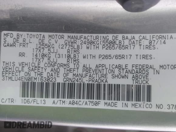 ✅ 2014 Toyota Tacoma • VIN: 3TMLU4EN0EM163023 • Lot: 43601252. Wystawiony na IAAI z przebiegiem 130 340 mil. Bezpłatny archiwum sprzedaży aukcyjnych z USA i szczegółowy raport historii pojazdu na DreamBid. Zdjęcie 9.