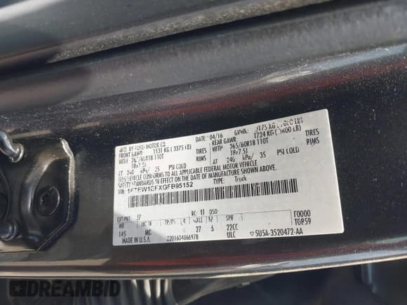 ✅ 2016 Ford F-150 XLT • VIN: 1FTEW1EFXGFB95152 • Lot: 42277177. Listed on IAAI with 169,359 mi. Free auction sales archive from the USA and detailed vehicle history report at DreamBid. Image 9.