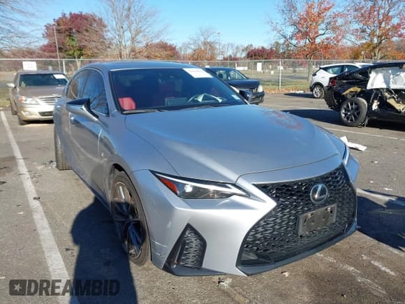 ✅ 2022 Lexus IS 350 F Sport • VIN: JTHGZ1E25N5024176 • Lot: 43614052. Listed on IAAI with 51,078 mi. Free auction sales archive from the USA and detailed vehicle history report at DreamBid. Image 1.