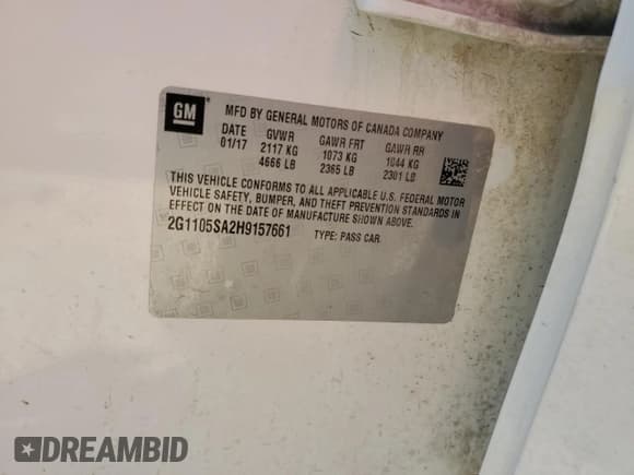✅ 2017 Chevrolet Impala LT • VIN: 2G1105SA2H9157661 • Лот: 73227404. Опубликован ранее на Copart с пробегом 163 400 миль. Бесплатный доступ к архиву аукционных продаж из США и подробный отчёт об истории автомобиля на DreamBid. Изображение 14.
