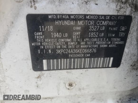 ✅ 2019 Hyundai Accent SE • VIN: 3KPC24A36KE066876 • Лот: 59328644. Опубликован ранее на Copart с пробегом 132 257 миль. Бесплатный доступ к архиву аукционных продаж из США и подробный отчёт об истории автомобиля на DreamBid. Изображение 12.