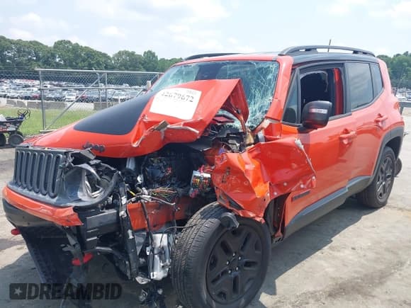 ✅ 2018 Jeep Renegade Trailhawk • VIN: ZACCJBCB7JPG79036 • Lot: 42679672. Listed on IAAI with Not provided. Free auction sales archive from the USA and detailed vehicle history report at DreamBid. Image 2.