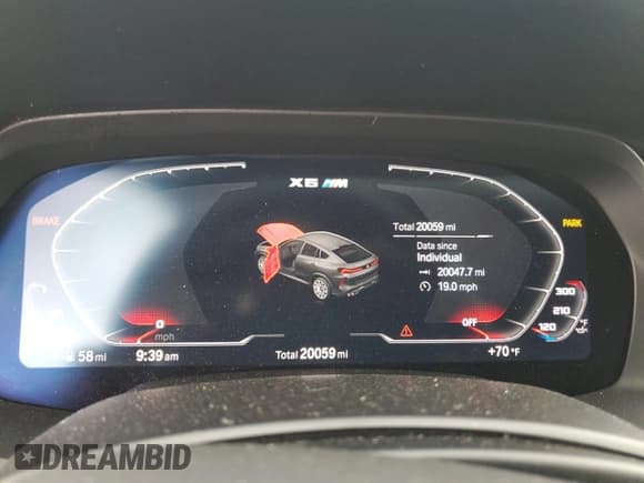 ✅ 2022 BMW X6 M • VIN: 5YMCY0C0XN9L79200 • Lot: 81968175. Wystawiony na Copart z przebiegiem 20 059 mil. Bezpłatny archiwum sprzedaży aukcyjnych z USA i szczegółowy raport historii pojazdu na DreamBid. Zdjęcie 9.