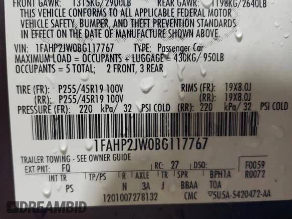 ✅ 2011 Ford Taurus Limited • VIN: 1FAHP2JW0BG117767 • Lot: 66070925. Listed on Copart with 113,736 mi. Free auction sales archive from the USA and detailed vehicle history report at DreamBid. Image 12.