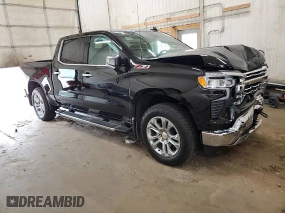 2024 Chevrolet Silverado 1500 LTZ with VIN 1GCUDGED2RZ398766, listed as a Copart auction lot 60565295 with 6,589 mi miles and Salvage title. Bid and sale history available at DreamBid. Image 4.