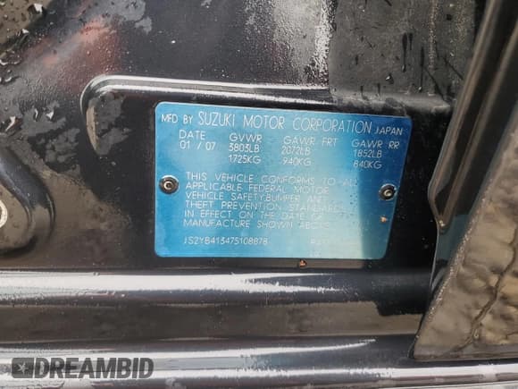 ✅ 2007 Suzuki SX4 • VIN: JS2YB413475108878 • Lot: 54333045. Wystawiony na Copart z przebiegiem 124 583 mil. Bezpłatny archiwum sprzedaży aukcyjnych z USA i szczegółowy raport historii pojazdu na DreamBid. Zdjęcie 12.