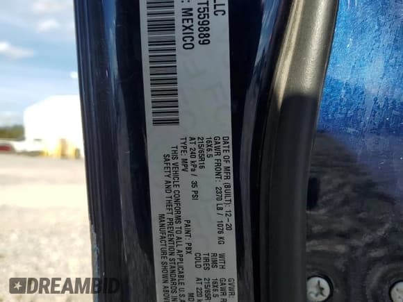 ✅ 2021 Jeep Compass Sport • VIN: 3C4NJCABXMT559889 • Lot: 92315835. Listed on Copart with 105,380 mi. Free auction sales archive from the USA and detailed vehicle history report at DreamBid. Image 13.