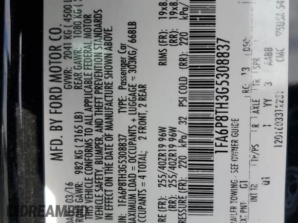 ✅ 2016 Ford Mustang EcoBoost • VIN: 1FA6P8TH3G5308837 • Lot: 91075375. Listed on Copart with 97,799 mi. Free auction sales archive from the USA and detailed vehicle history report at DreamBid. Image 13.