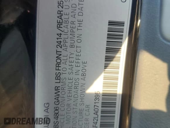 ✅ 2020 Audi A4 Premium Plus • VIN: WAUENAF42LA071395 • Lot: 80265075. Listed on Copart with 51,283 mi. Free auction sales archive from the USA and detailed vehicle history report at DreamBid. Image 12.