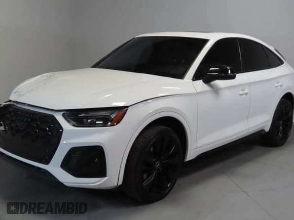 ✅ 2023 Audi SQ5 Sportback Premium Plus • VIN: WA124AFY1P2038636 • Лот: 53910115. Опубликован ранее на Copart с пробегом 27 258 миль. Бесплатный доступ к архиву аукционных продаж из США и подробный отчёт об истории автомобиля на DreamBid. Изображение 2.