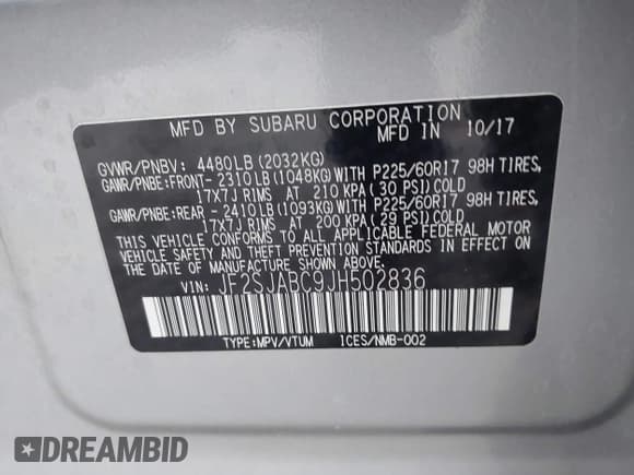 ✅ 2018 Subaru Forester • VIN: JF2SJABC9JH502836 • Lot: 43702312. Listed on IAAI with 25,358 mi. Free auction sales archive from the USA and detailed vehicle history report at DreamBid. Image 9.