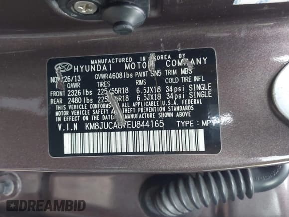 ✅ 2014 Hyundai Tucson SE • VIN: KM8JUCAG7EU844165 • Lot: 43598147. Wystawiony na IAAI z przebiegiem 143 732 mil. Bezpłatny archiwum sprzedaży aukcyjnych z USA i szczegółowy raport historii pojazdu na DreamBid. Zdjęcie 9.