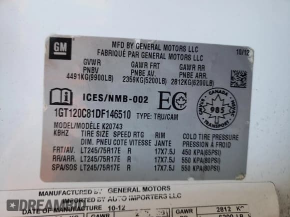 ✅ 2013 GMC Sierra 2500HD SLE • VIN: 1GT120C81DF146510 • Lot: 73189024. Listed on Copart with 253,698 mi. Free auction sales archive from the USA and detailed vehicle history report at DreamBid. Image 12.