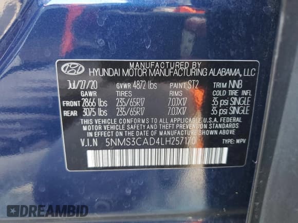 ✅ 2020 Hyundai Santa Fe SEL • VIN: 5NMS3CAD4LH257170 • Lot: 62313834. Wystawiony na Copart z przebiegiem 58 391 mil. Bezpłatny archiwum sprzedaży aukcyjnych z USA i szczegółowy raport historii pojazdu na DreamBid. Zdjęcie 13.