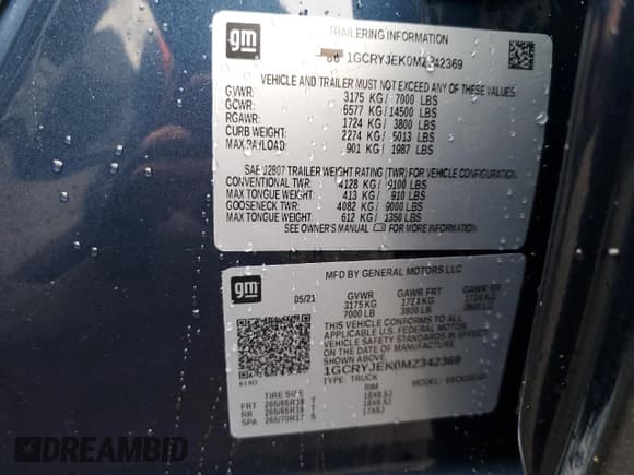 ✅ 2021 Chevrolet Silverado 1500 LT • VIN: 1GCRYJEK0MZ342369 • Lot: 49376945. Wystawiony na Copart z przebiegiem 33 851 mil. Bezpłatny archiwum sprzedaży aukcyjnych z USA i szczegółowy raport historii pojazdu na DreamBid. Zdjęcie 12.