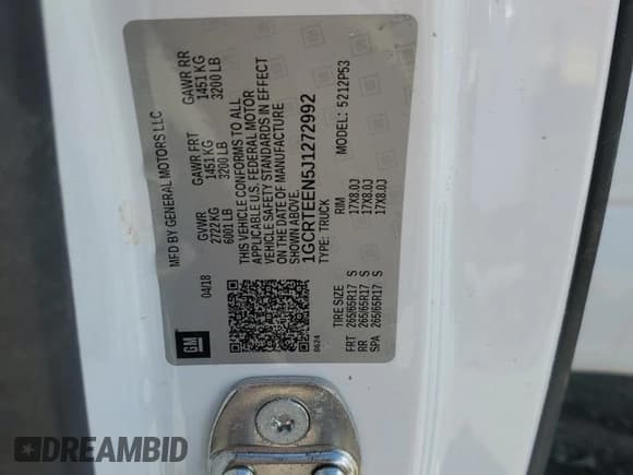 ✅ 2018 Chevrolet Colorado 4WD ZR2 • VIN: 1GCRTEEN5J1272992 • Лот: 50938455. Опубликован ранее на Copart с пробегом 62 191 миль. Бесплатный доступ к архиву аукционных продаж из США и подробный отчёт об истории автомобиля на DreamBid. Изображение 14.