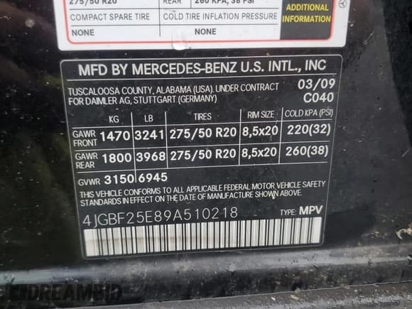 ✅ 2009 Mercedes-Benz GL 320 • VIN: 4JGBF25E89A510218 • Lot: 66887905. Listed on Copart with 140,471 mi. Free auction sales archive from the USA and detailed vehicle history report at DreamBid. Image 14.