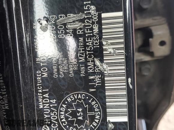 ✅ 2015 Hyundai Accent GS • VIN: KMHCT5AE1FU211510 • Лот: 73019874. Опубликован ранее на Copart с пробегом 204 591 миль. Бесплатный доступ к архиву аукционных продаж из США и подробный отчёт об истории автомобиля на DreamBid. Изображение 12.