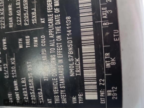 ✅ 2013 Ford Transit Connect XLT • VIN: NM0LS7BN5DT141138 • Lot: 43930717. Listed on IAAI with 218,620 mi. Free auction sales archive from the USA and detailed vehicle history report at DreamBid. Image 28.