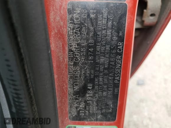 ✅ 2010 Kia Rio LX • VIN: KNADH4A37A6665399 • Lot: 72571284. Wystawiony na Copart z przebiegiem 132 610 mil. Bezpłatny archiwum sprzedaży aukcyjnych z USA i szczegółowy raport historii pojazdu na DreamBid. Zdjęcie 12.