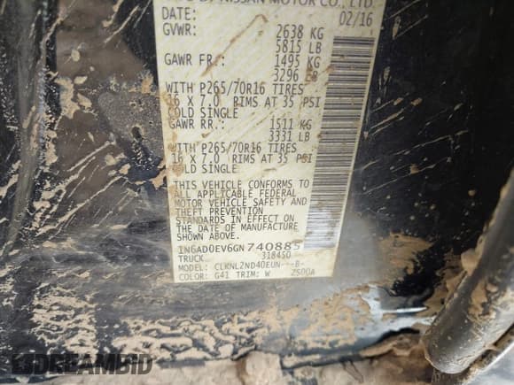 ✅ 2016 Nissan Frontier SV • VIN: 1N6AD0EV6GN740885 • Lot: 41645726. Wystawiony na IAAI z przebiegiem 104 291 mil. Bezpłatny archiwum sprzedaży aukcyjnych z USA i szczegółowy raport historii pojazdu na DreamBid. Zdjęcie 9.