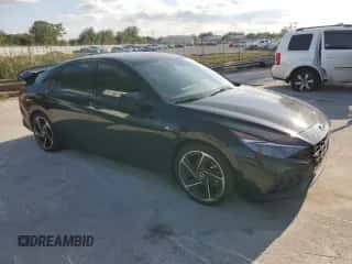 2023 Hyundai Elantra N Line with VIN KMHLR4AF3PU465772, listed as a Copart auction lot 89650145 with 38,012 mi miles and Non repairable. Bid and sale history available at DreamBid. Image 4.