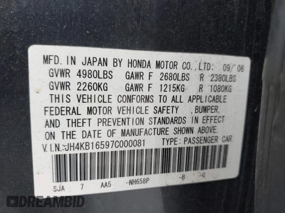 ✅ 2007 Acura RL • VIN: JH4KB16597C000081 • Lot: 43735877. Wystawiony na IAAI z przebiegiem 144 612 mil. Bezpłatny archiwum sprzedaży aukcyjnych z USA i szczegółowy raport historii pojazdu na DreamBid. Zdjęcie 9.