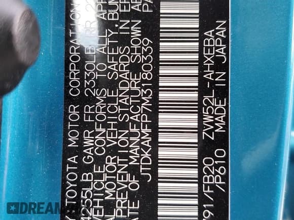 ✅ 2021 Toyota Prius LE • VIN: JTDKAMFP7M3180339 • Лот: 86526555. Опубликован ранее на Copart с пробегом 12 083 миль. Бесплатный доступ к архиву аукционных продаж из США и подробный отчёт об истории автомобиля на DreamBid. Изображение 13.