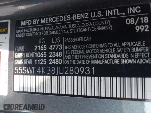 ✅ 2018 Mercedes-Benz C 300 • VIN: 55SWF4KB8JU280931 • Lot: 43148785. Wystawiony na IAAI z przebiegiem 96 157 mil. Bezpłatny archiwum sprzedaży aukcyjnych z USA i szczegółowy raport historii pojazdu na DreamBid. Zdjęcie 9.