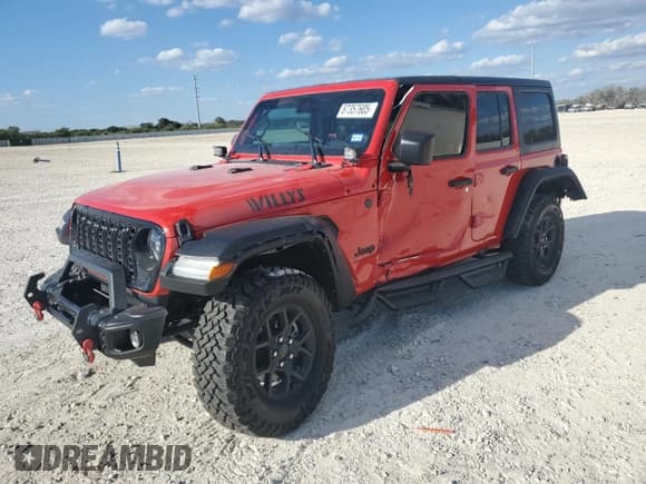 ✅ 2024 Jeep Wrangler Sport S • VIN: 1C4PJXDG8RW287240 • Lot: 87357605. Listed on Copart with 4,688 mi. Free auction sales archive from the USA and detailed vehicle history report at DreamBid. Image 1.