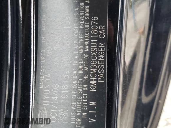 2009 Hyundai Accent Auto GS с VIN KMHCM36CX9U118076, выставлен на аукционе Copart как лот 75761774 с пробегом 12 402 миль миль и Списание • Salvage title. История ставок и продаж доступна на DreamBid. Изображение 12.