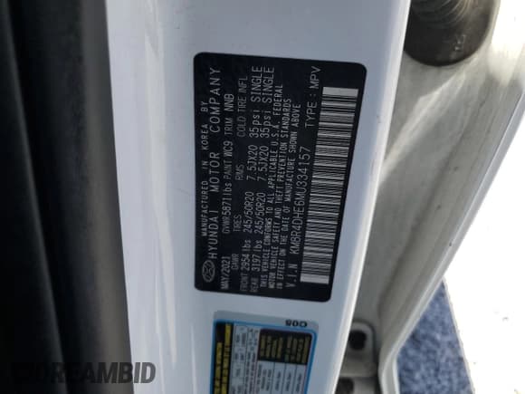 ✅ 2021 Hyundai Palisade SEL • VIN: KM8R4DHE6MU334157 • Лот: 66119944. Опубликован ранее на Copart с пробегом Не указан. Бесплатный доступ к архиву аукционных продаж из США и подробный отчёт об истории автомобиля на DreamBid. Изображение 14.