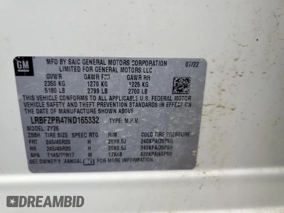 ✅ 2022 Buick Envision Essence • VIN: LRBFZPR47ND165332 • Lot: 50239795. Listed on Copart with 43,582 mi. Free auction sales archive from the USA and detailed vehicle history report at DreamBid. Image 14.