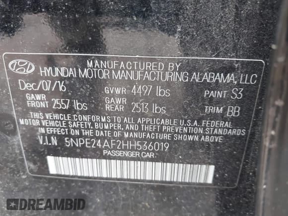 ✅ 2017 Hyundai Sonata 2.4L • VIN: 5NPE24AF2HH536019 • Лот: 43217365. Опубликован ранее на IAAI с пробегом 132 883 миль. Бесплатный доступ к архиву аукционных продаж из США и подробный отчёт об истории автомобиля на DreamBid. Изображение 9.