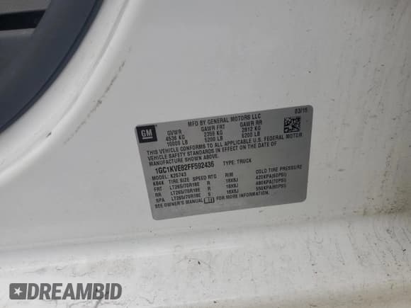 ✅ 2015 Chevrolet Silverado 2500HD LT • VIN: 1GC1KVE82FF592436 • Лот: 53346725. Опубликован ранее на Copart с пробегом 166 725 миль. Бесплатный доступ к архиву аукционных продаж из США и подробный отчёт об истории автомобиля на DreamBid. Изображение 12.