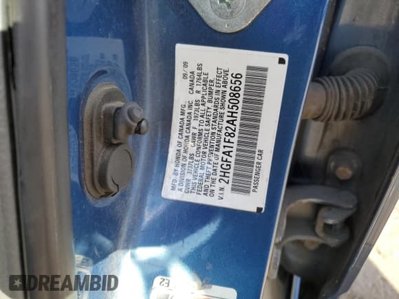 ✅ 2010 Honda Civic EX • VIN: 2HGFA1F82AH508656 • Lot: 89543855. Listed on Copart with 168,571 mi. Free auction sales archive from the USA and detailed vehicle history report at DreamBid. Image 13.