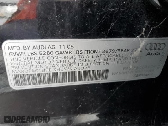 ✅ 2006 Audi A6 3.2L • VIN: WAUDH74F36N111068 • Лот: 85552075. Опубликован ранее на Copart с пробегом 126 300 миль. Бесплатный доступ к архиву аукционных продаж из США и подробный отчёт об истории автомобиля на DreamBid. Изображение 12.