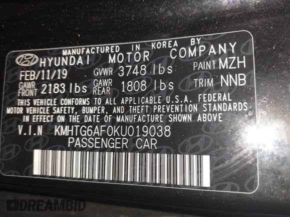 2019 Hyundai Veloster Premium z VIN KMHTG6AF0KU019038, wystawiony jako IAAI lot #41236750 z przebiegiem 83 164 mil mil oraz . Historia ofert i sprzedaży dostępna na DreamBid. Obrazek 9.