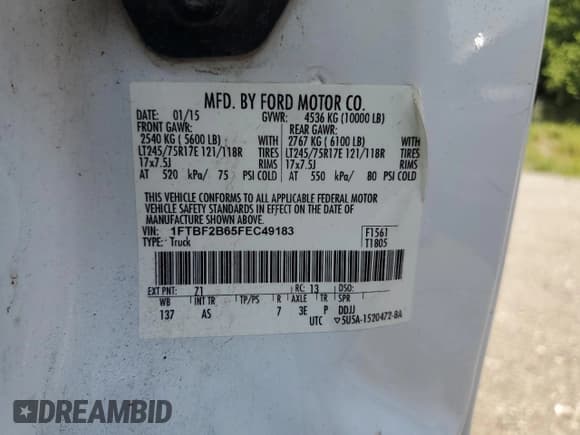 ✅ 2015 Ford F-250 XLT • VIN: 1FTBF2B65FEC49183 • Lot: 65207195. Wystawiony na Copart z przebiegiem 279 562 mil. Bezpłatny archiwum sprzedaży aukcyjnych z USA i szczegółowy raport historii pojazdu na DreamBid. Zdjęcie 12.