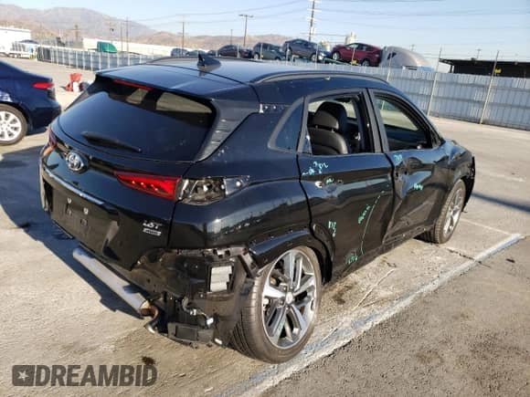 2020 Hyundai Kona Ultimate with VIN KM8K5CA52LU427338, listed as a Copart auction lot 67275882 with 32,864 mi miles and . Bid and sale history available at DreamBid. Image 3.