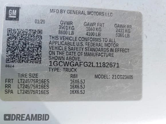 ✅ 2020 Chevrolet Express Cargo • VIN: 1GCWGAFG2L1182671 • Lot: 43111165. Listed on IAAI with 151,139 mi. Free auction sales archive from the USA and detailed vehicle history report at DreamBid. Image 9.