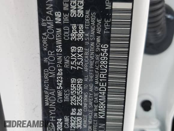 2024 Hyundai Ioniq 5 SE z VIN KM8KM4DE1RU289546, wystawiony jako Copart lot #72554174 z przebiegiem 3 907 mil mil oraz Szkoda całkowita • Salvage title. Historia ofert i sprzedaży dostępna na DreamBid. Obrazek 13.