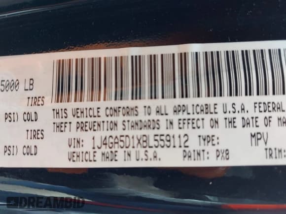 ✅ 2011 Jeep Wrangler Sahara • VIN: 1J4GA5D1XBL559112 • Лот: 42002738. Опубликован ранее на IAAI с пробегом 107 759 миль. Бесплатный доступ к архиву аукционных продаж из США и подробный отчёт об истории автомобиля на DreamBid. Изображение 9.