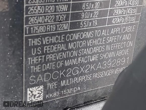 ✅ 2019 Jaguar F-Pace 25t Prestige • VIN: SADCK2GX2KA392891 • Lot: 43434855. Wystawiony na IAAI z przebiegiem Nie podano. Bezpłatny archiwum sprzedaży aukcyjnych z USA i szczegółowy raport historii pojazdu na DreamBid. Zdjęcie 9.