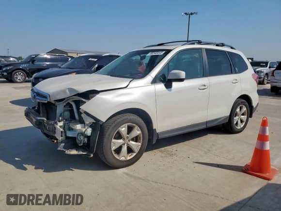 2015 Subaru Forester Premium with VIN JF2SJADC3FG566347, listed as a Copart auction lot 80348445 with 135,136 mi miles and Salvage title. Bid and sale history available at DreamBid. Image 1.